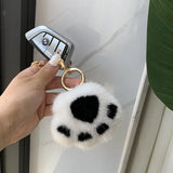 Kitten Claw Mink Fur Ornament Plush Bag Charm Key Chain Pendant