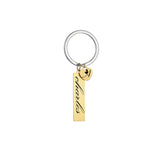 Heart Letter Round Engrave Stainless Steel Keychain Family Lover Birthday Gift