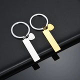 Heart Letter Round Engrave Stainless Steel Keychain Family Lover Birthday Gift