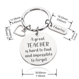 Teacher Appreciation Keychain - A Great Teacher is Hard to Find