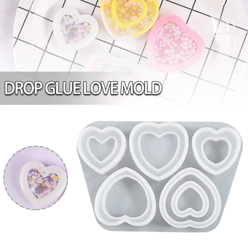 Heart Quicksand Silicone Jewelry Pendant Mould DIY Craft Making Tools