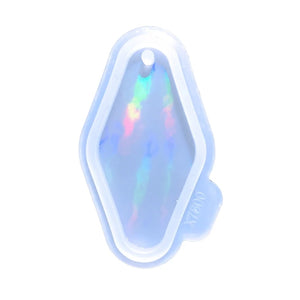Resin Keychain Mould, Rhombus Pendant Mold, Holographic Jewelry Mold