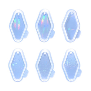 Resin Keychain Mould, Rhombus Pendant Mold, Holographic Jewelry Mold