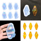 Resin Keychain Mould, Rhombus Pendant Mold, Holographic Jewelry Mold