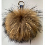 Fluffy Real Raccoon Fur Ball Fox Pom Keychain