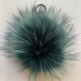 Fluffy Real Raccoon Fur Ball Fox Pom Keychain