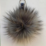 Fluffy Real Raccoon Fur Ball Fox Pom Keychain