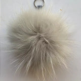 Fluffy Real Raccoon Fur Ball Fox Pom Keychain