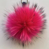 Fluffy Real Raccoon Fur Ball Fox Pom Keychain