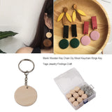 Wooden Blank Keychain Lightweight Sturdy DIY Holder Accessory