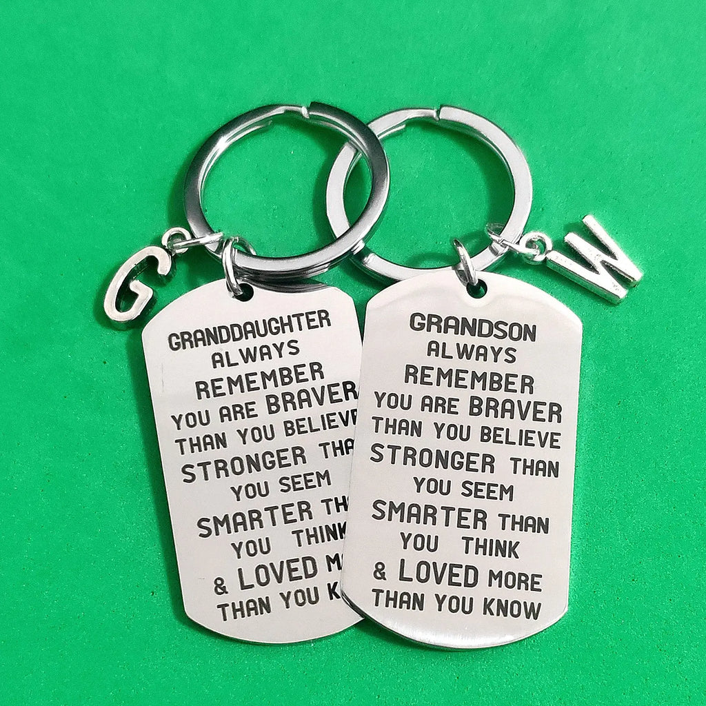 Car Keys Military Tags Keyring Granddaughter Grandson