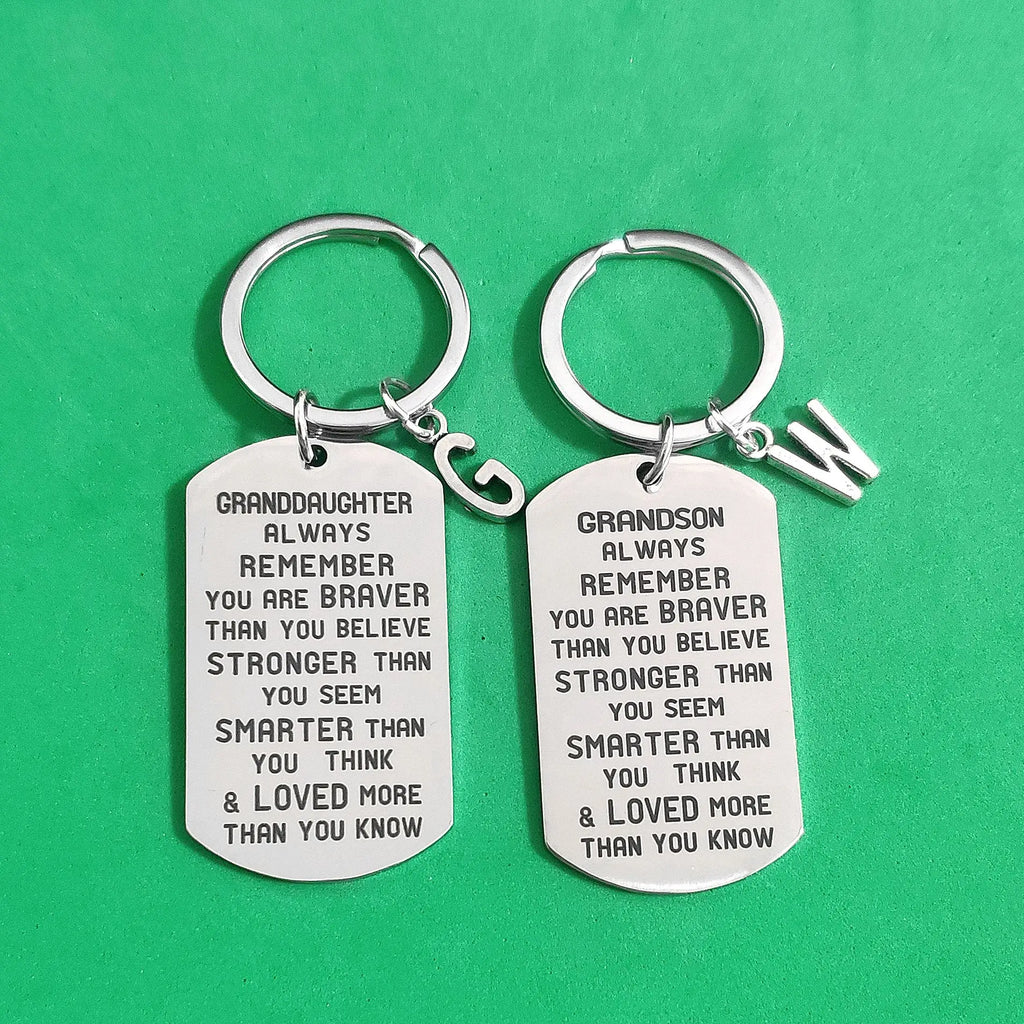 Military Tag Keychain Gift A-Z Stainless Steel for Car Keys