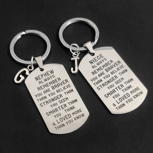 Keyring Lettering Keys Holder Stainless Steel Nephew Niece Ornaments