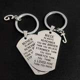 Keyring Lettering Keys Holder Stainless Steel Nephew Niece Ornaments