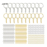 Keychain Chain Kit with Screw Eye Pins Metal Split Rings Set