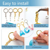 Keychain Chain Kit with Screw Eye Pins Metal Split Rings Set