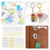 Keychain Chain Kit with Screw Eye Pins Metal Split Rings Set