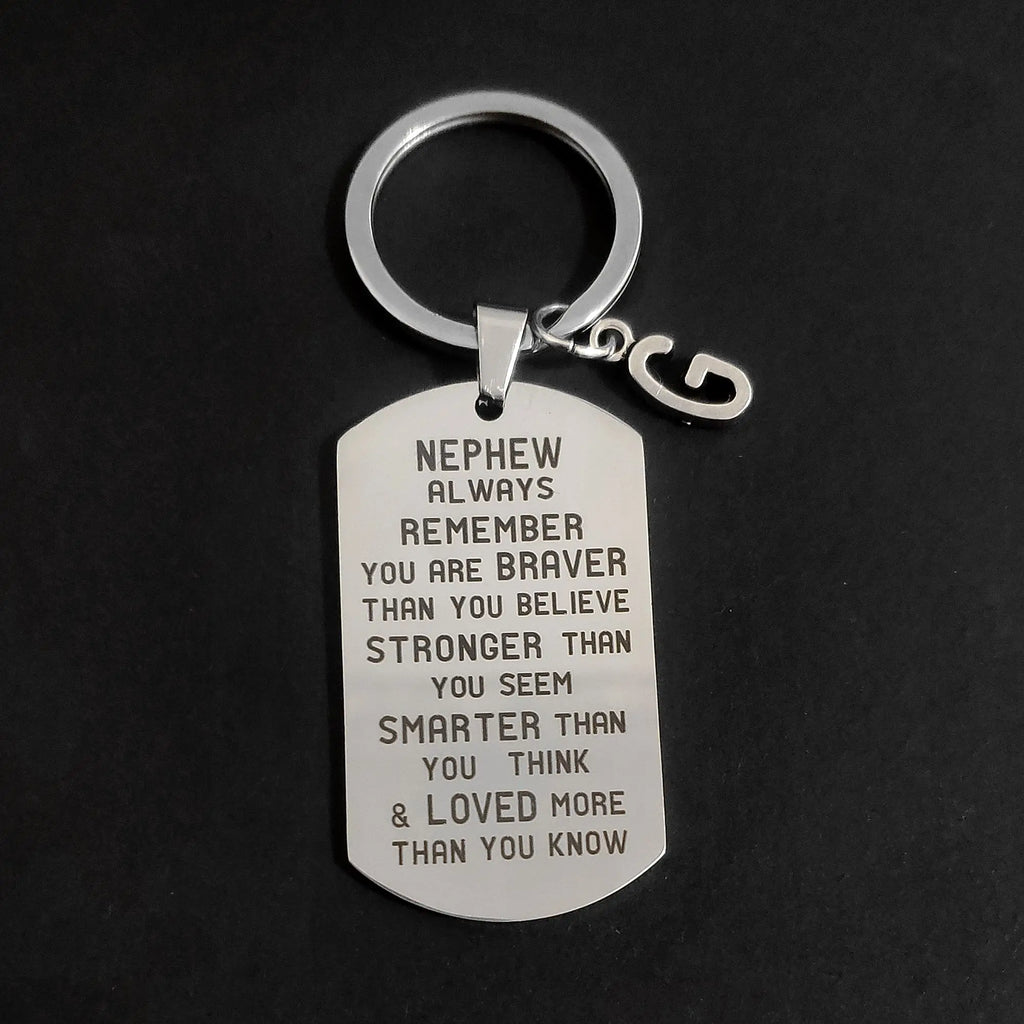 Letters Keyring DIY Stainless Steel Creative Military Tags Birthday