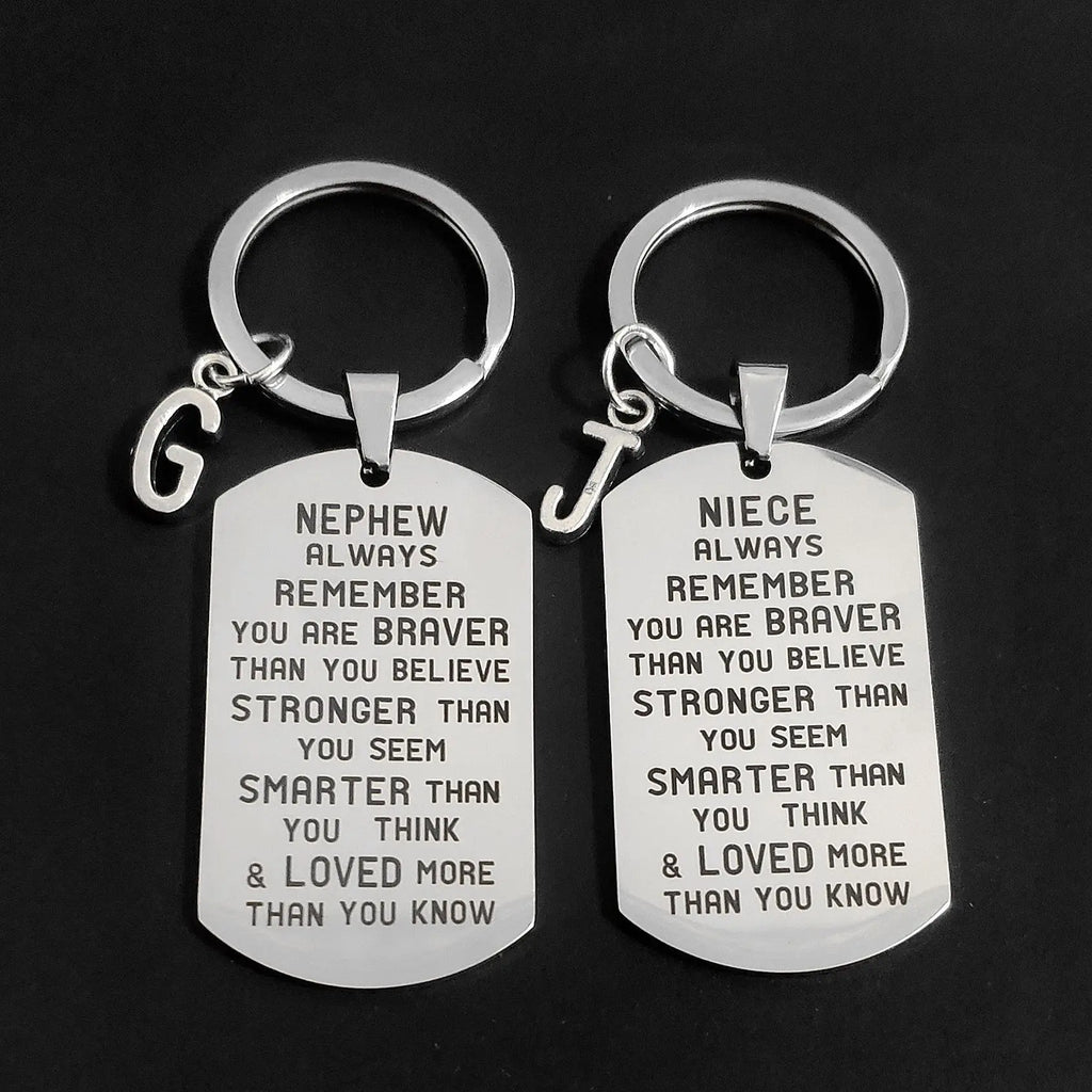 Letters Keyring DIY Stainless Steel Creative Military Tags Birthday