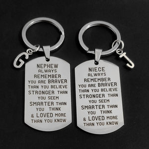 Letters Keyring DIY Stainless Steel Creative Military Tags Birthday