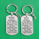 26 Letters Keyring Nephew Niece Lettering Birthday Stainless Steel