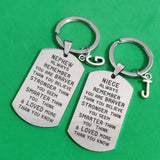 26 Letters Keyring Nephew Niece Lettering Birthday Stainless Steel