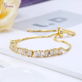 Adjustable Tennis Bracelet Multicolour CZ Stone Silver Woman Jewelry