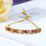 Adjustable Tennis Bracelet Multicolour CZ Stone Silver Woman Jewelry