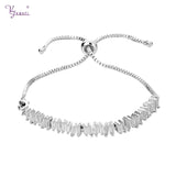 Adjustable Tennis Bracelet Multicolour CZ Stone Silver Woman Jewelry