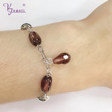 Boho Charm Bracelet Brown Purple Bead Bohemian Bracelet