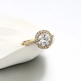 Kfvanfi Big Zircon Single Stone Wedding Ring for Women