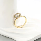 Kfvanfi Big Zircon Single Stone Wedding Ring for Women