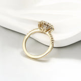 Kfvanfi Big Zircon Single Stone Wedding Ring for Women