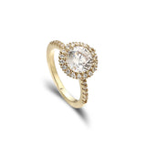 Kfvanfi Big Zircon Single Stone Wedding Ring for Women