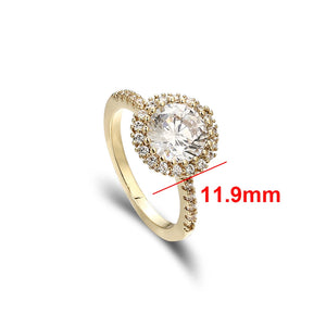 Kfvanfi Big Zircon Single Stone Wedding Ring for Women