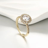 Kfvanfi Big Zircon Single Stone Wedding Ring for Women
