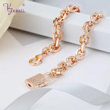Kfvanfi Cuban Link Chain Bracelet Silver Key Lock Pendant Charms