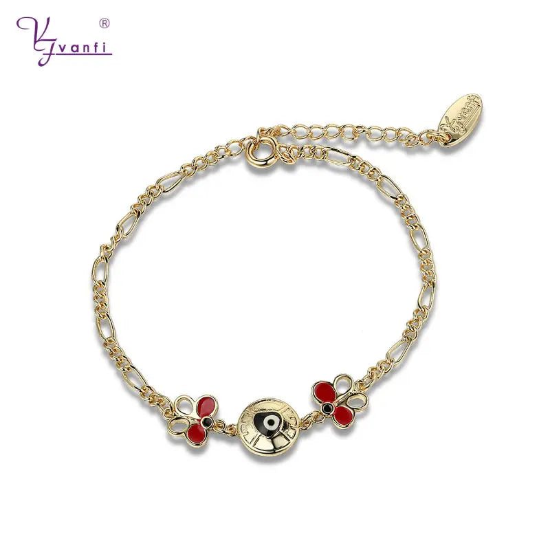 Butterfly Eye Shape Zinc Alloy Bracelet for Kids