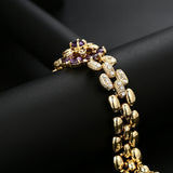 Purple Crystal Stone Flower Bracelet