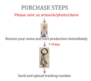 Kid's Art Baby Artwork Custom Keyring Children's Drawing Keychain