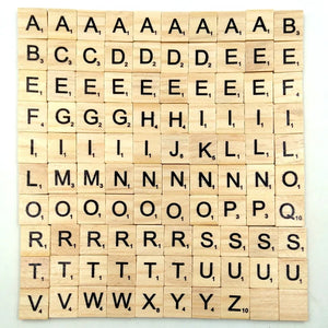 100PC/Lot Mixed Letter Alphabet Number Wooden Beads Square Letter Wood Beads