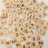 100PC/Lot Mixed Letter Alphabet Number Wooden Beads Square Letter Wood Beads
