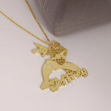Personalized Kids Cartoon Necklace Nameplate Pendant Boy Girl Gift