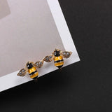 Yellow Bee Clip On Earrings Small Stud Clip Earings