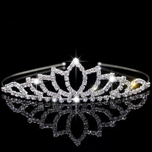 Girls Crystal Tiara Crown Headband Wedding Party Hair Accessories