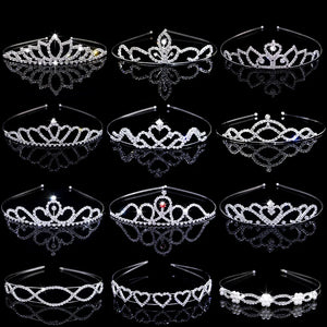Girls Crystal Tiara Crown Headband Wedding Party Hair Accessories