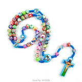 Colorful Polymer Bead Kids Rosary Gift