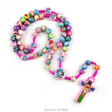 Colorful Polymer Bead Kids Rosary Gift