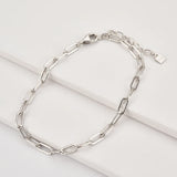 925 Silver Horoscope Chain Bracelet Square Shape Bangle