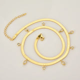 925 Sterling Silver Zircon Charm Beads Choker Necklace